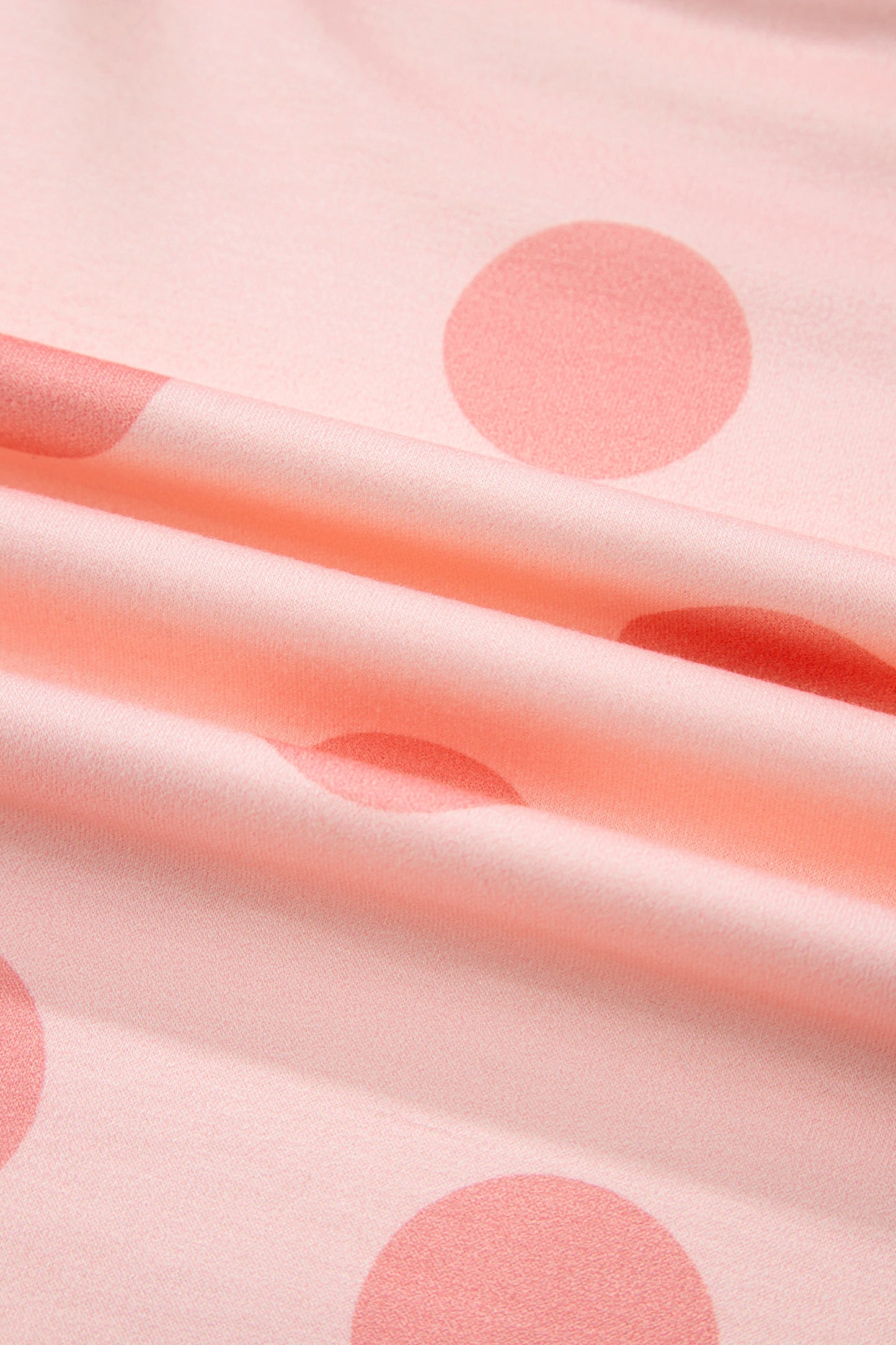 Pink Polka Dot Print Pullover and Shorts Set