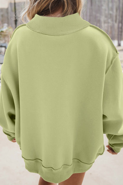 JESUS Exposed Seam Mock Neck Baggy Sweatshirt