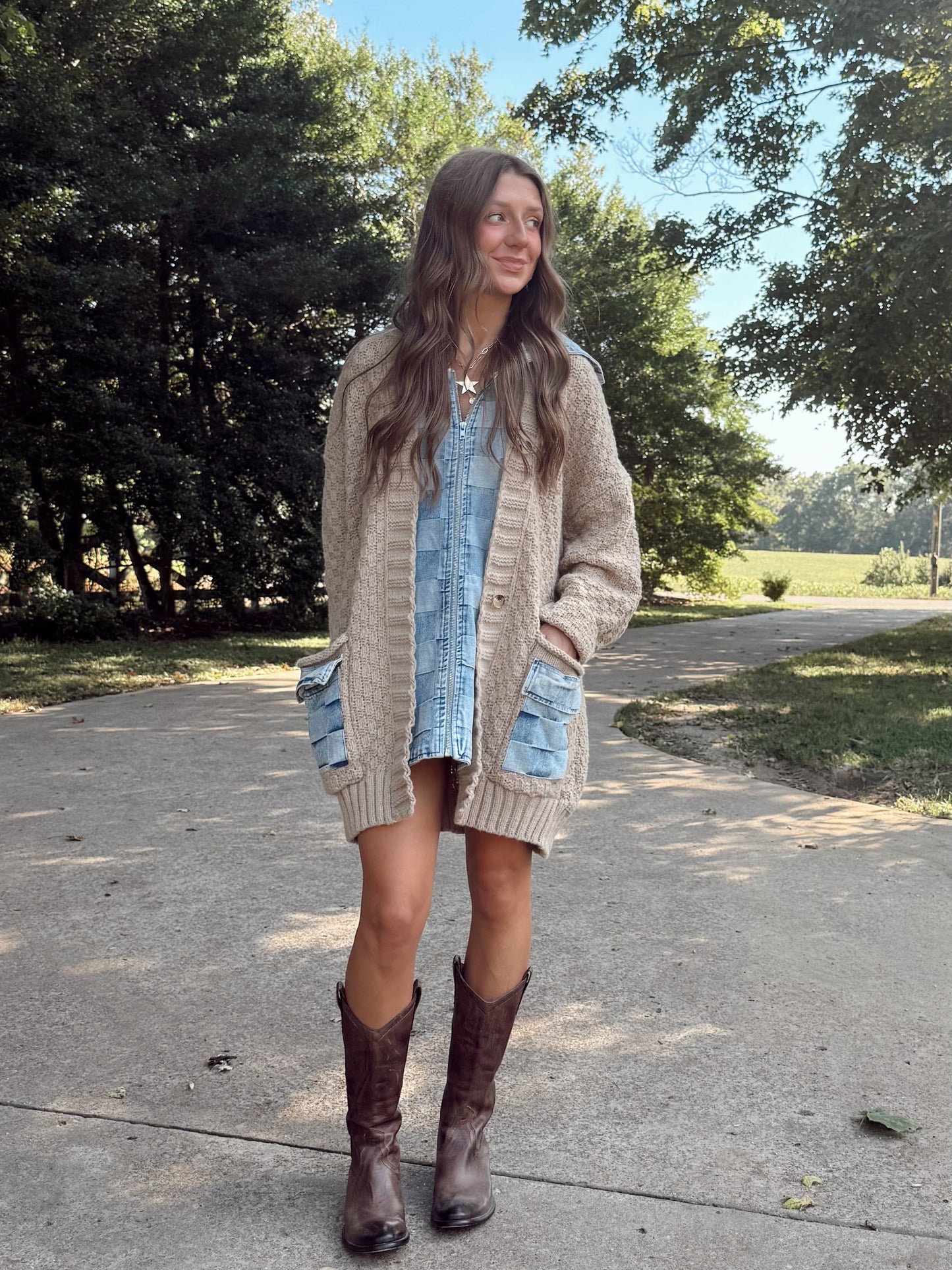 Washed Checker Denim