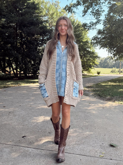 Washed Checker Denim