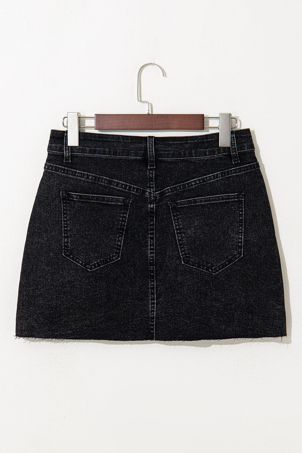 Raw Hem Denim Mini Skirt