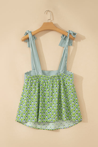 Pink Knot Straps Babydoll Tank Top