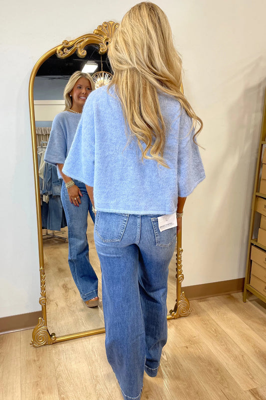 Boxy Knit Button Down Sweater Cardigan