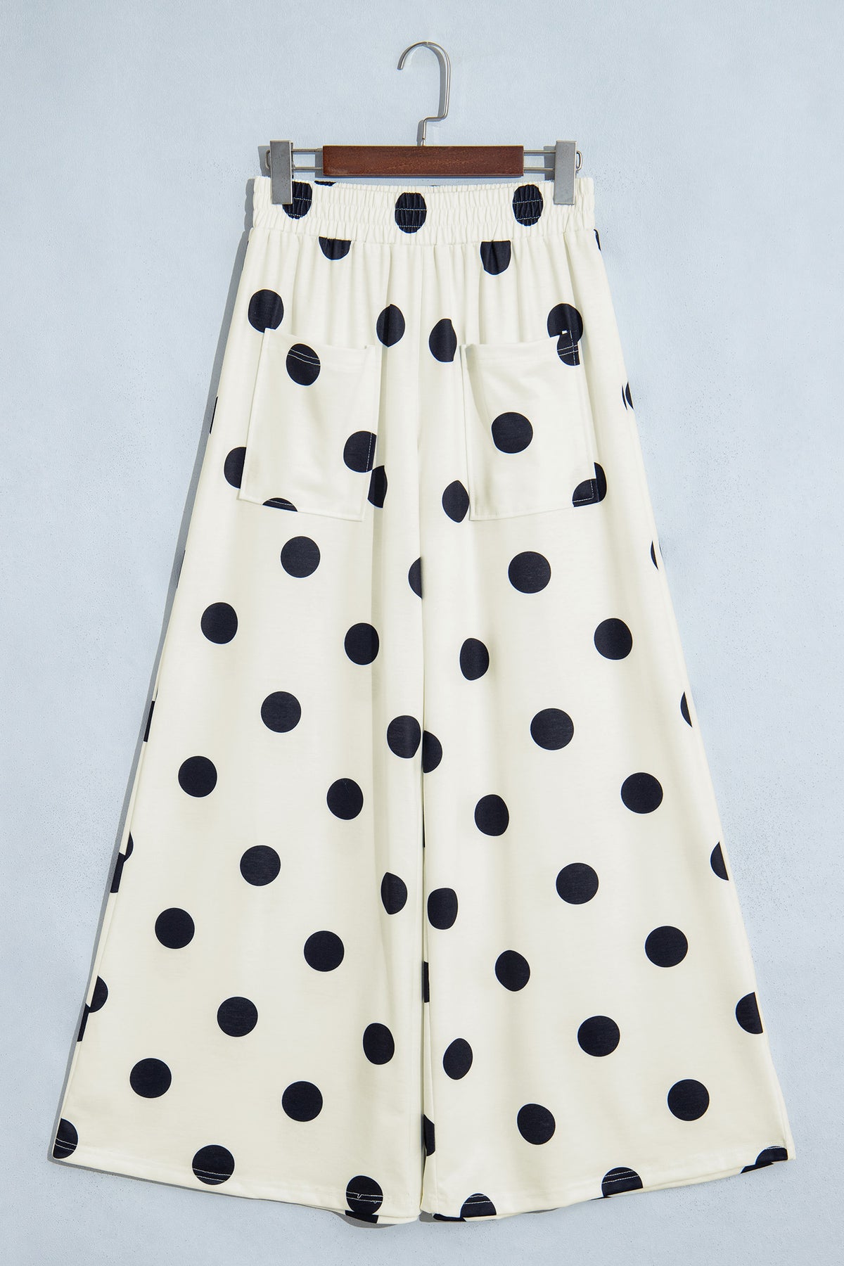 Polka Dot Wide Leg Elastic Waist Casual Pants