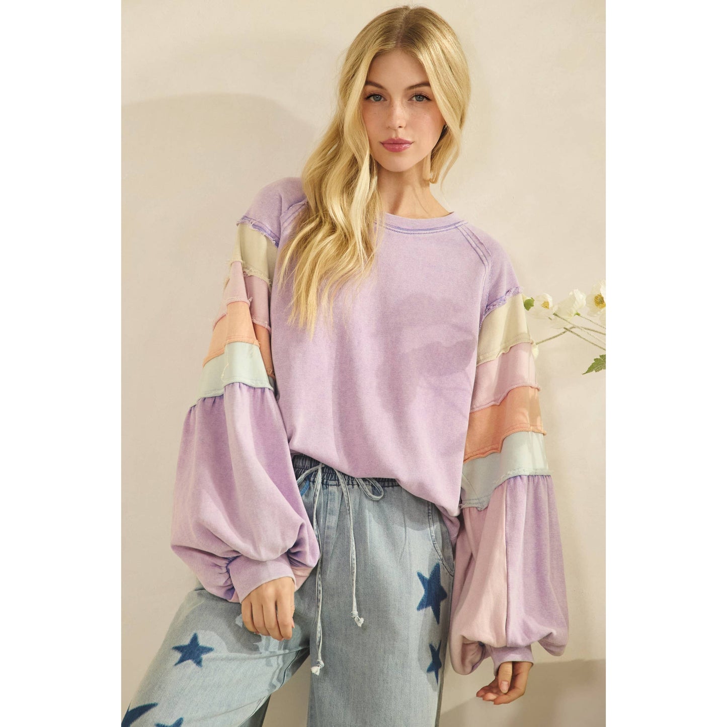 Sunset Stroll Colorblock Ruffle Top