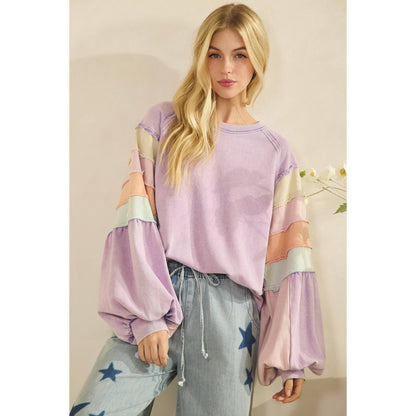 Sunset Stroll Colorblock Ruffle Top
