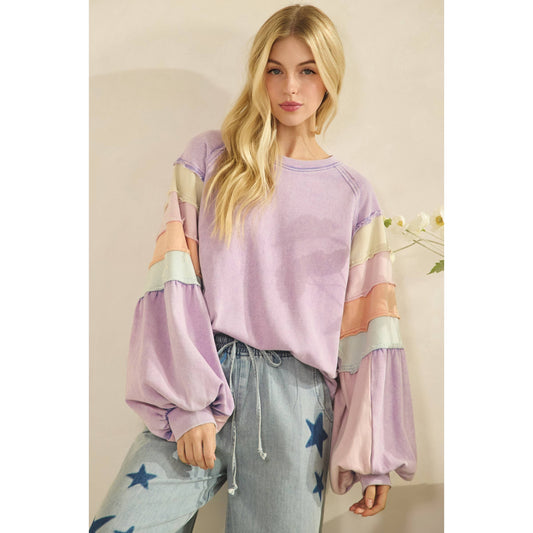 Sunset Stroll Colorblock Ruffle Top