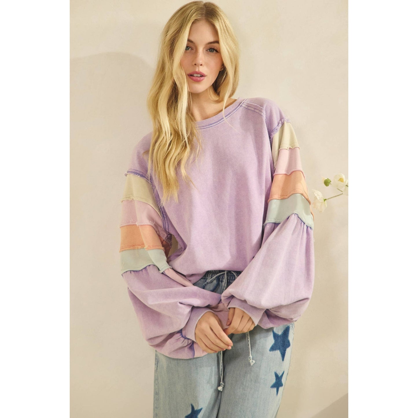 Sunset Stroll Colorblock Ruffle Top