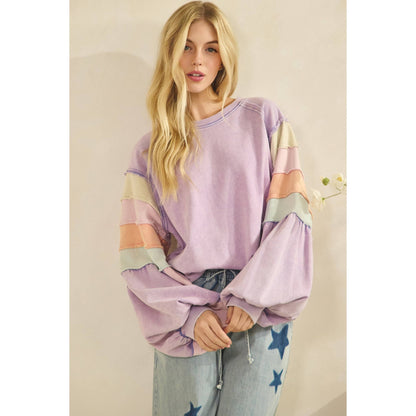 Sunset Stroll Colorblock Ruffle Top