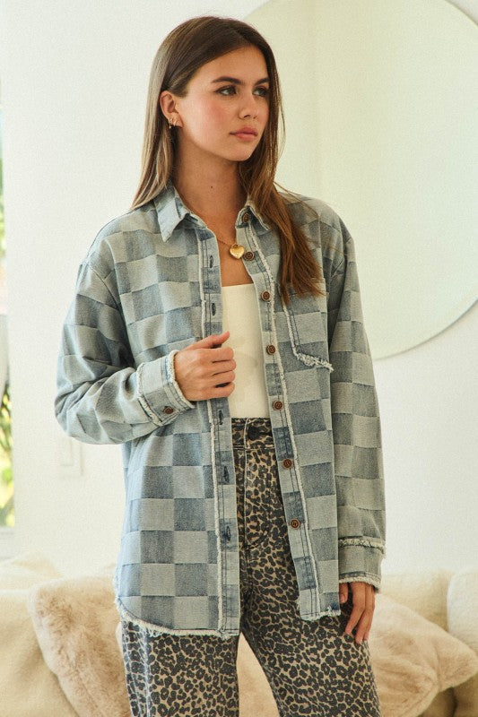 Frayed Edge Denim Check