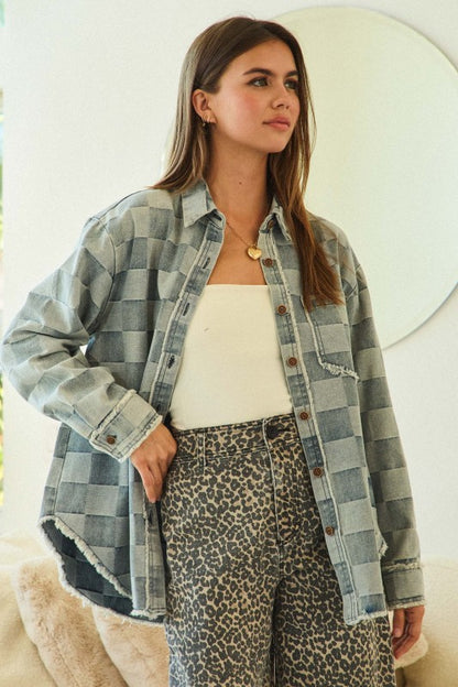 Frayed Edge Denim Check