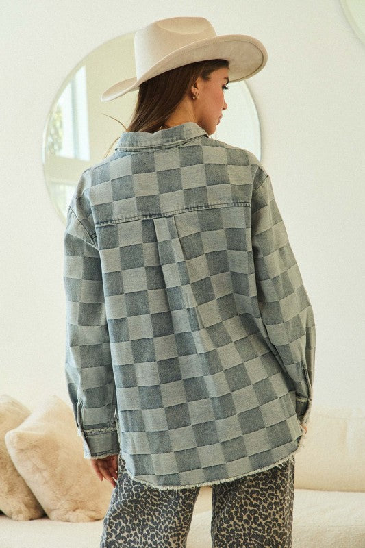 Frayed Edge Denim Check