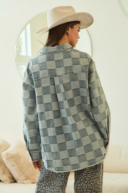 Frayed Edge Denim Check