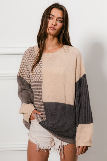 Mixed Mood Block Sweater