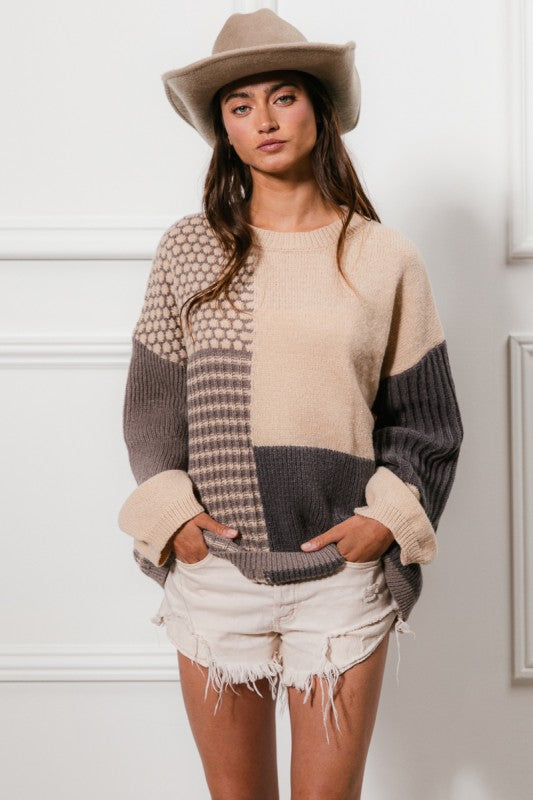 Mixed Mood Block Sweater