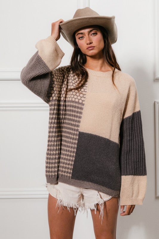 Mixed Mood Block Sweater