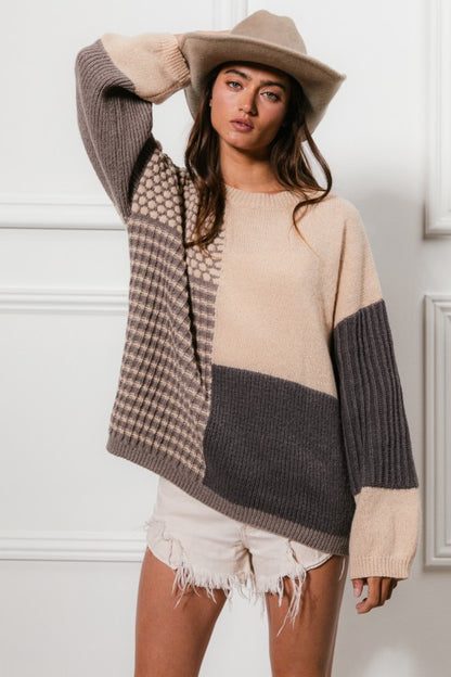 Mixed Mood Block Sweater
