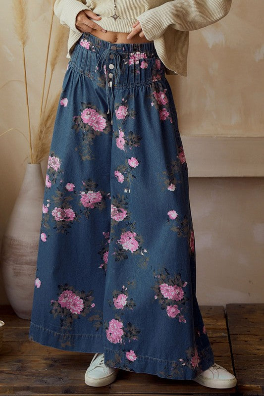Rose Wide Leg Denim Pants