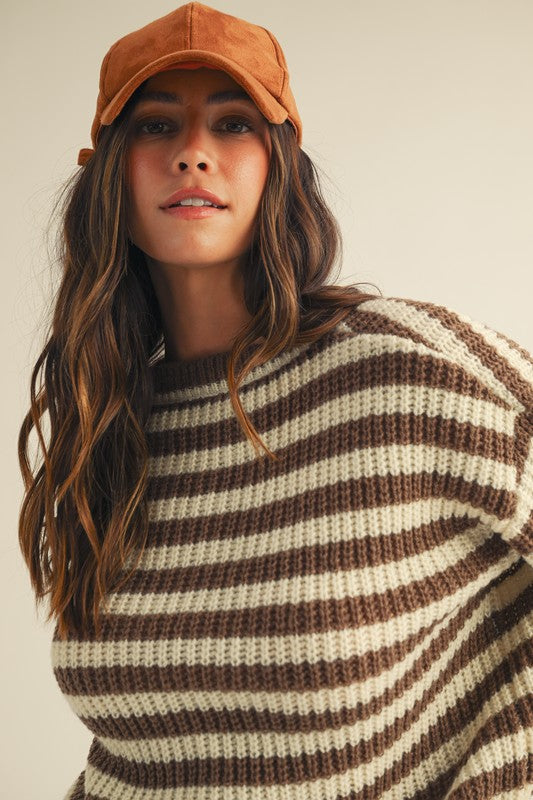 Cozy Striped Crew Sweater