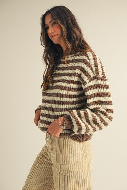 Cozy Striped Crew Sweater