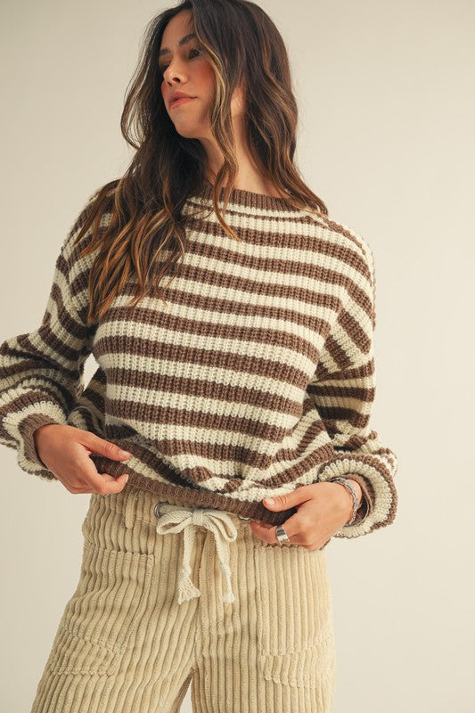 Cozy Striped Crew Sweater