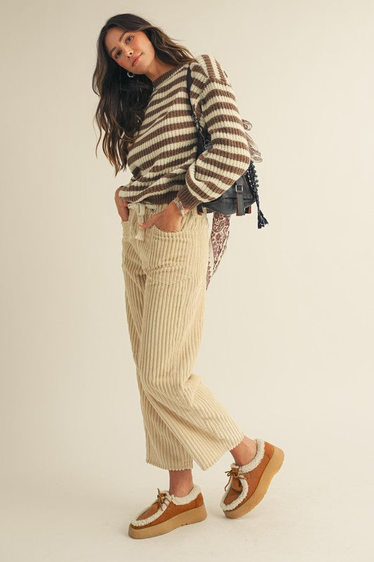 Cozy Striped Crew Sweater