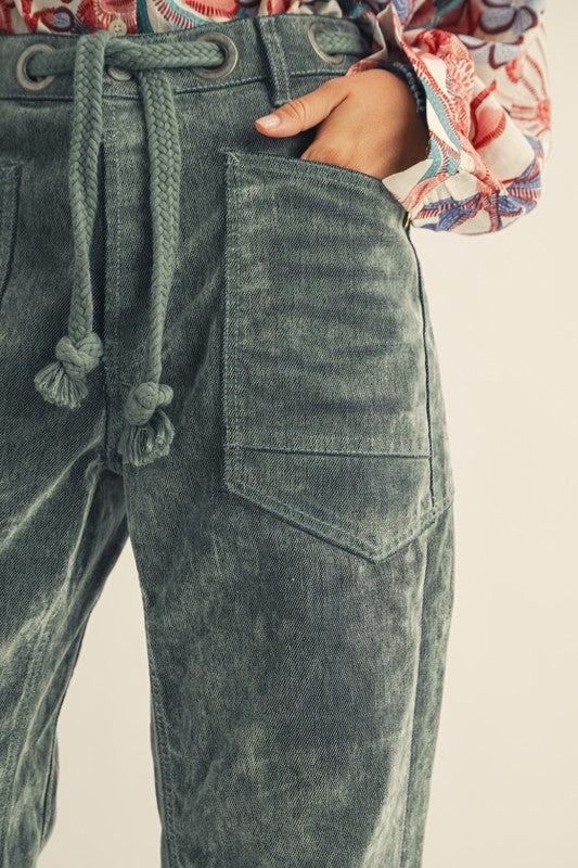 Vintage Corduroy Velvet Rope String Pants