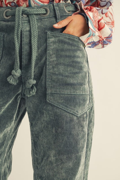 Vintage Corduroy Velvet Rope String Pants