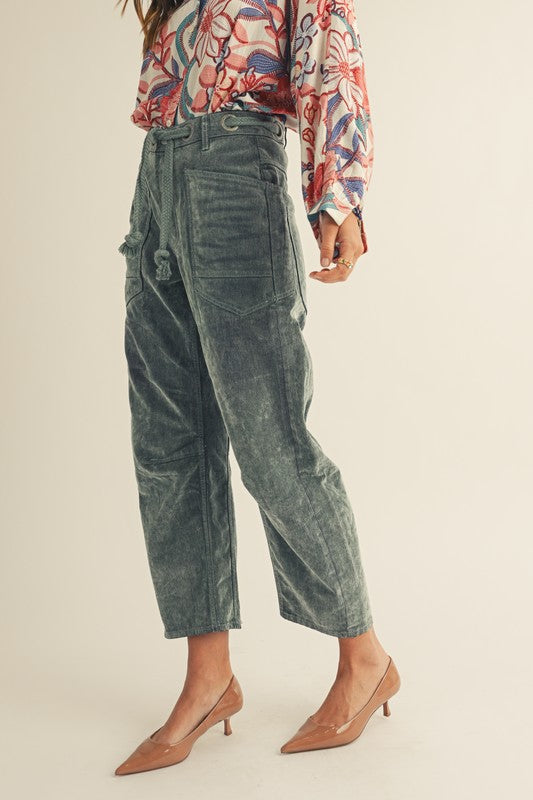 Vintage Corduroy Velvet Rope String Pants