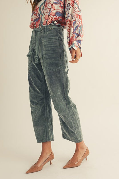 Vintage Corduroy Velvet Rope String Pants