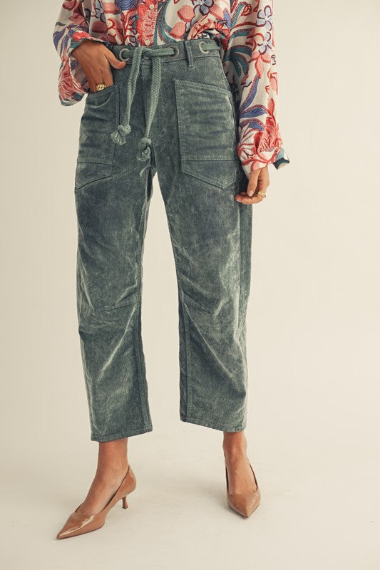 Vintage Corduroy Velvet Rope String Pants