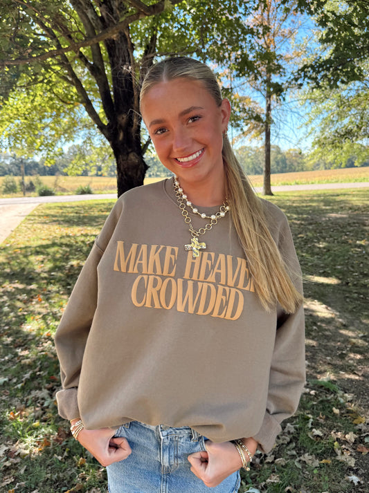 Cozy Faith Puff Print Brown