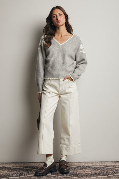 Sweet Prairie Bloom Eyelet Peplum Blouse