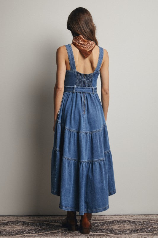 Denim Darling Tiered Maxi Dress