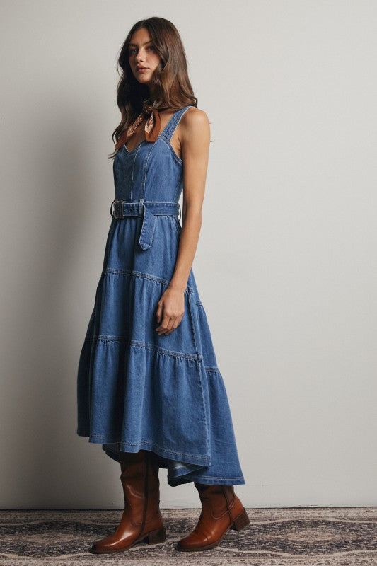Denim Darling Tiered Maxi Dress