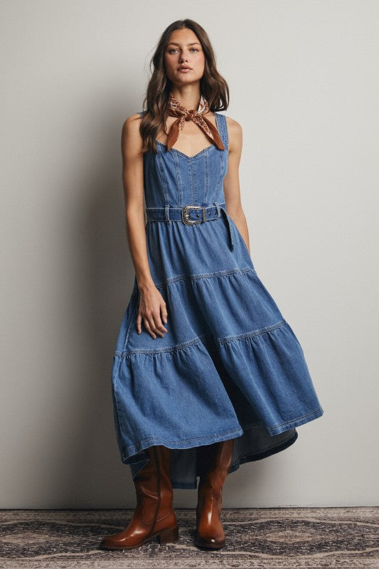 Denim Darling Tiered Maxi Dress