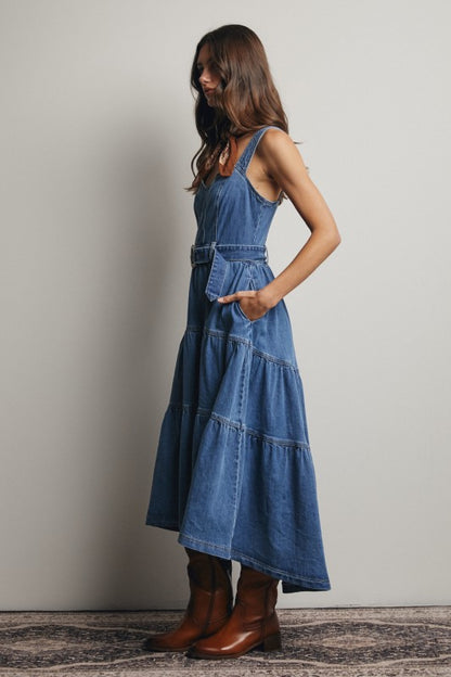 Denim Darling Tiered Maxi Dress