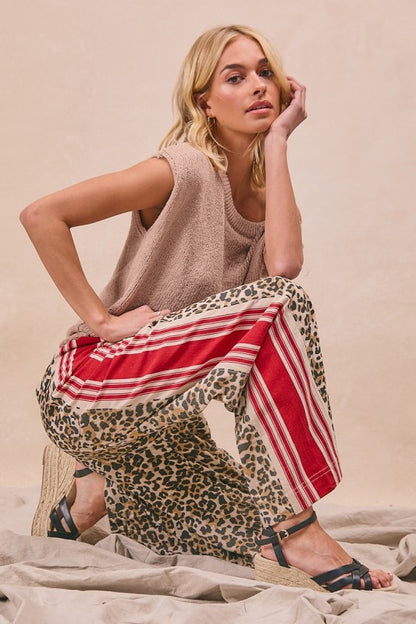 Leopard Wide Leg Pants