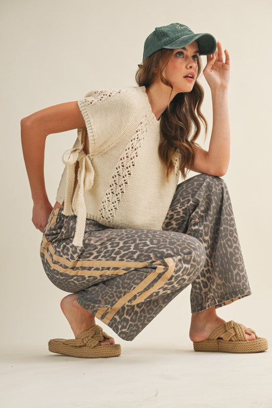 Wild Luxe Leopard Side-Stripe Pants
