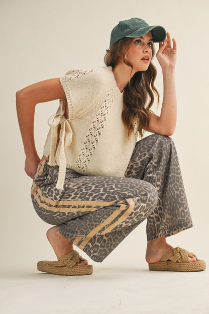 Wild Luxe Leopard Side-Stripe Pants