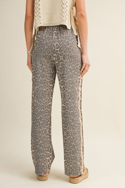 Wild Luxe Leopard Side-Stripe Pants
