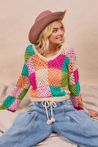 Color Pop Checker Top