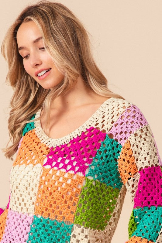 Color Pop Checker Top
