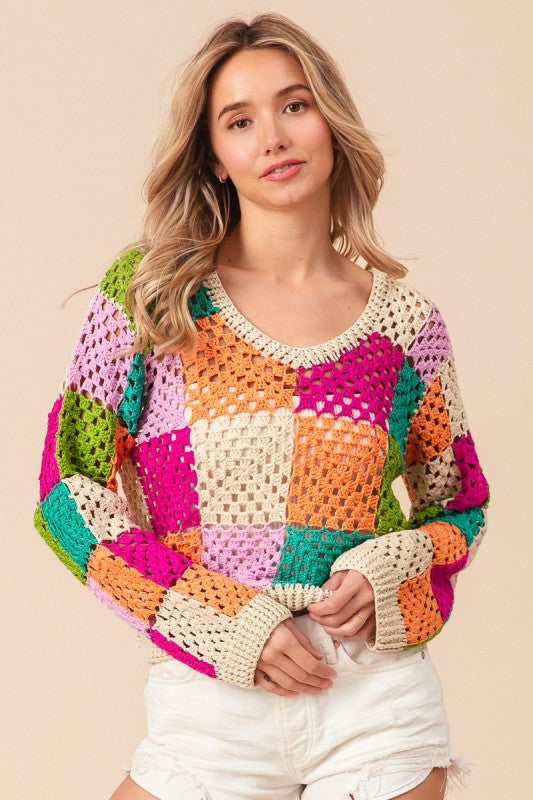 Color Pop Checker Top