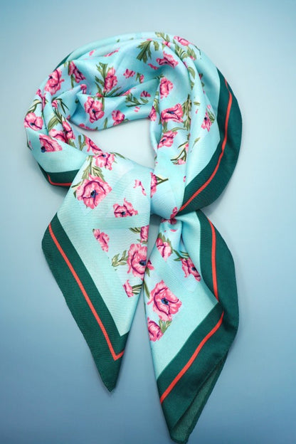 Ditsy Print Silky Bandana Scarf