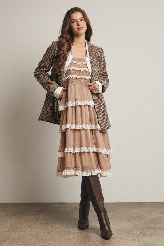 Boho Romance Smocked Lace Trim Two-Way Midi Dress & Skirt