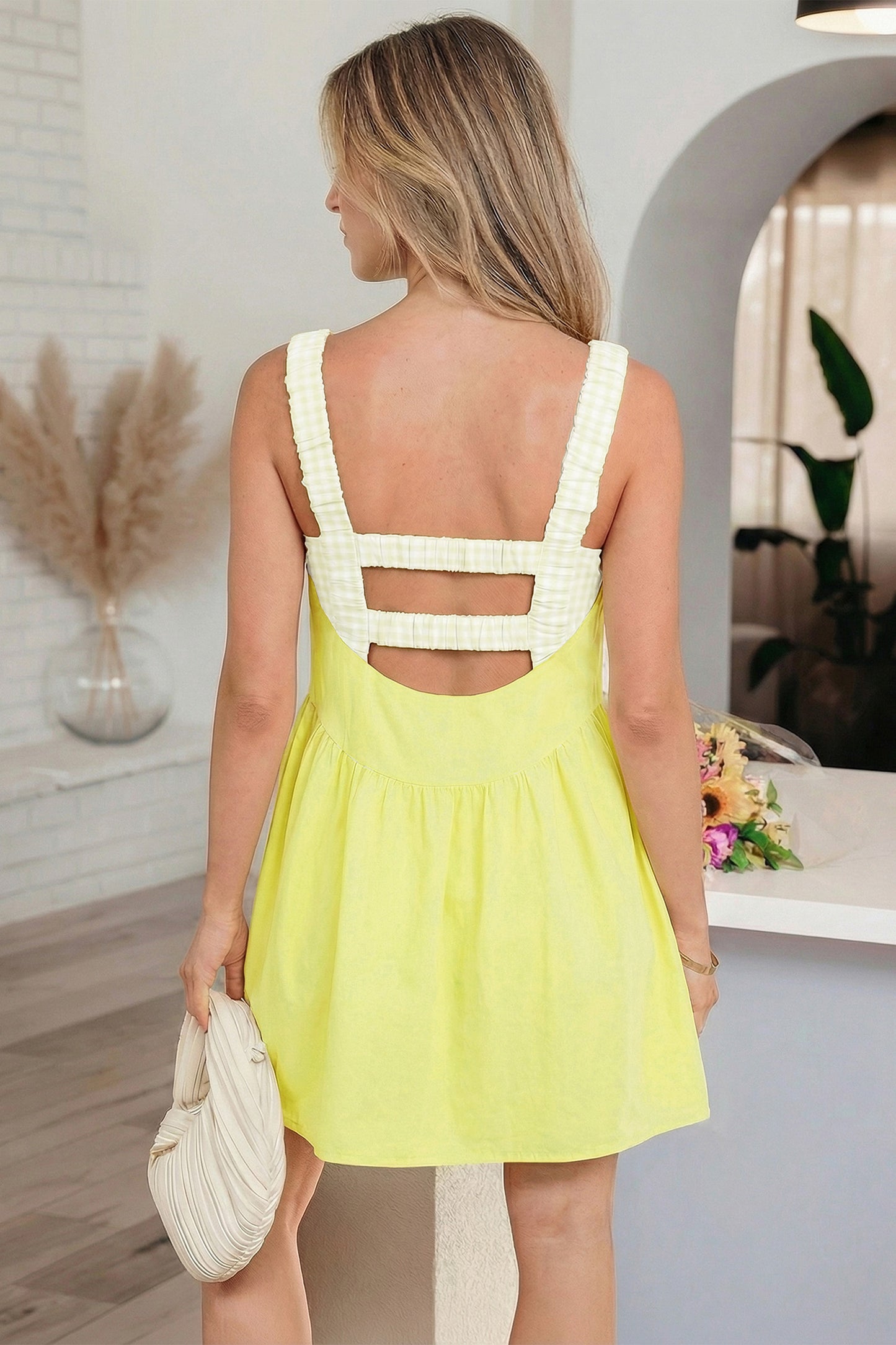 Gingham Loose Mini Dress