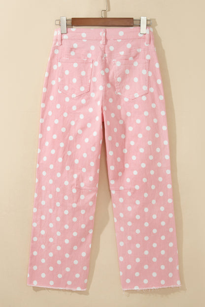 Polka Dot Casual Slim Fit Jeans