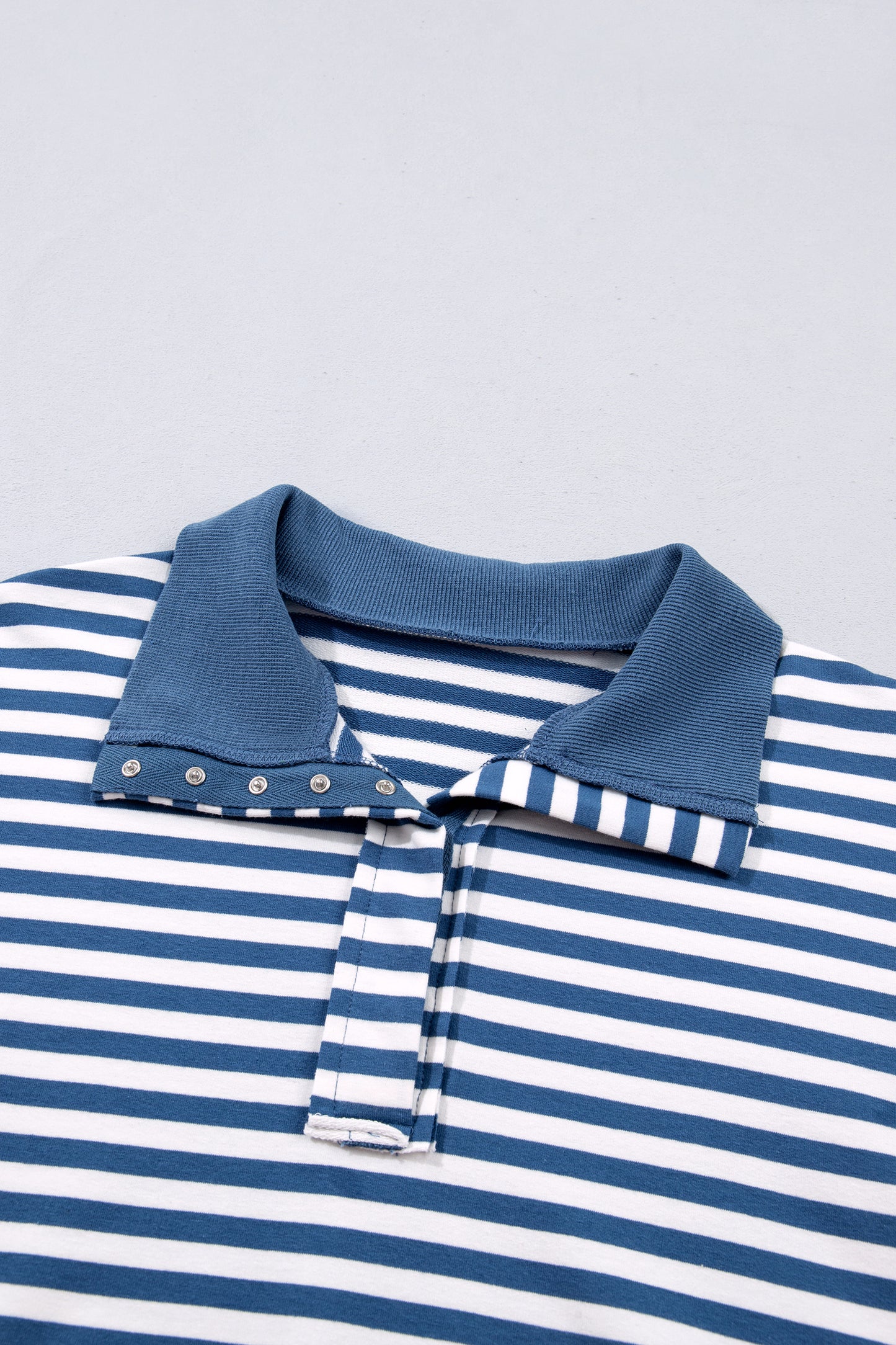 Blue Stripe Loose Pullover Sweatshirt