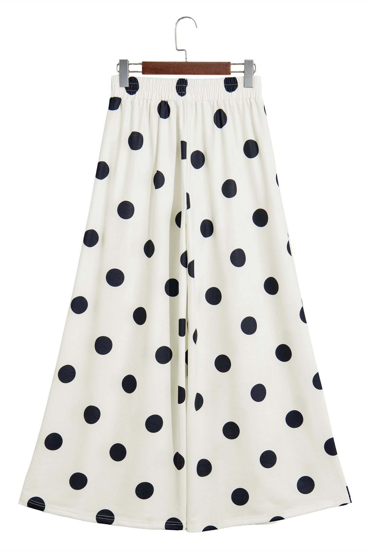 Polka Dot Wide Leg Elastic Waist Casual Pants